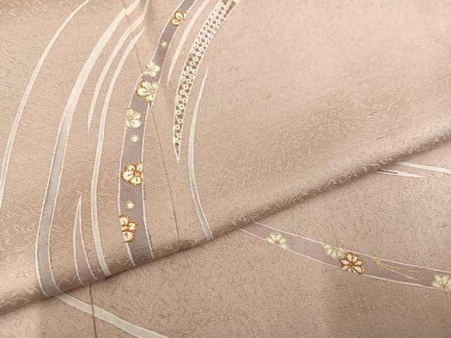 平和屋着物●訪問着　駒刺繍　舞花文　金彩　正絹　逸品　AABM6167ph