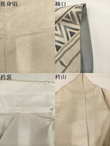 平和屋着物●螺鈿工芸作家　佐野正喜　訪問着・袋帯セット　唐草文　正絹　逸品　AABM6168ph