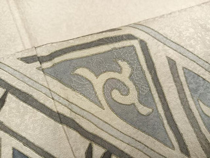 平和屋着物●螺鈿工芸作家　佐野正喜　訪問着・袋帯セット　唐草文　正絹　逸品　AABM6168ph