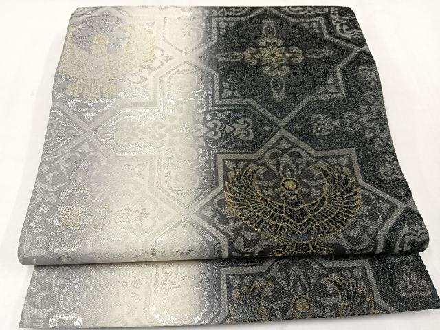 平和屋着物●螺鈿工芸作家　佐野正喜　訪問着・袋帯セット　唐草文　正絹　逸品　AABM6168ph