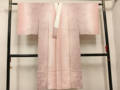 平和屋着物●長襦袢　無双仕立て　舞桜地紋　暈し染め　ますいわ屋扱い　正絹　逸品　AABM6170ph