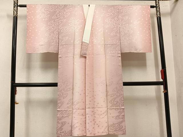 平和屋着物●長襦袢　無双仕立て　舞桜地紋　暈し染め　ますいわ屋扱い　正絹　逸品　AABM6170ph
