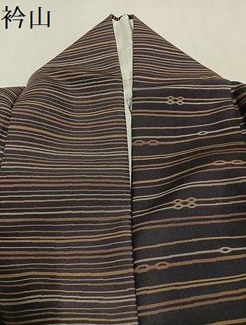 平和屋着物●訪問着　お召地　横段文　正絹　逸品　AABM6174ph