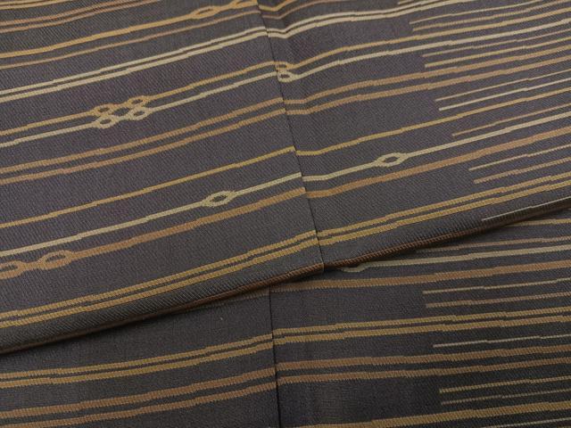平和屋着物●訪問着　お召地　横段文　正絹　逸品　AABM6174ph
