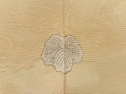 平和屋着物●上質な色無地　立波地紋　蜂蜜色　正絹　逸品　AABM6178ph