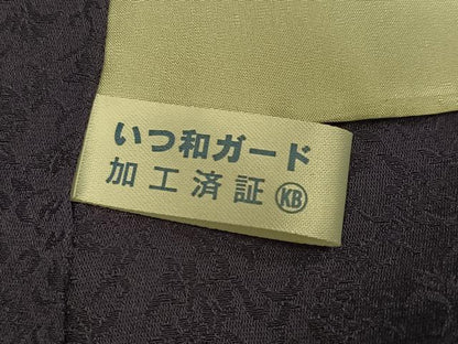 平和屋着物●上質な色無地　霞地紋　藍鉄色　正絹　逸品　AABM6187ph