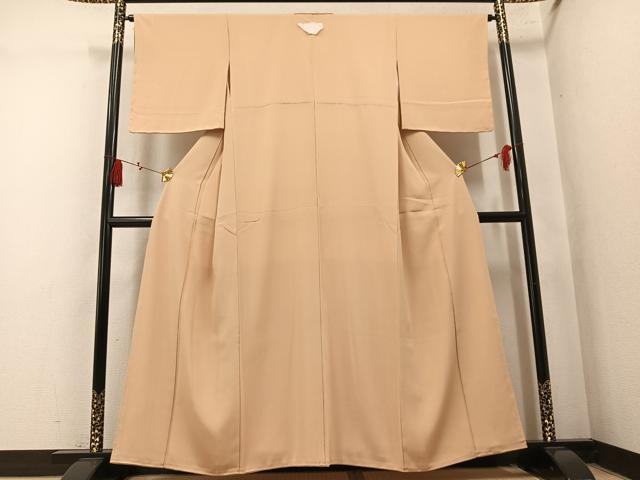 平和屋着物●上質な色無地　丁子色　正絹　逸品　AABM6191ph
