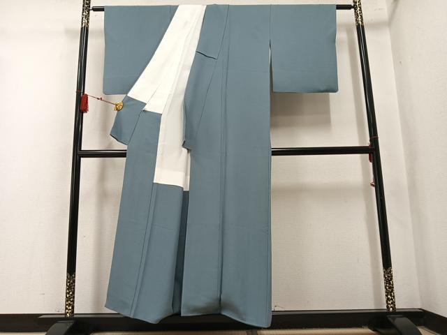 平和屋着物●上質な色無地　彩りかさね　豆がら茶色　丹後ちりめん　反端付き　正絹　逸品　AABM6204ph