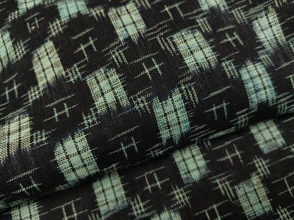 平和屋着物●久留米絣　単衣　絣文様　綿　逸品　AABM6209ph