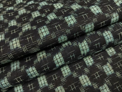 平和屋着物●久留米絣　単衣　絣文様　綿　逸品　AABM6209ph