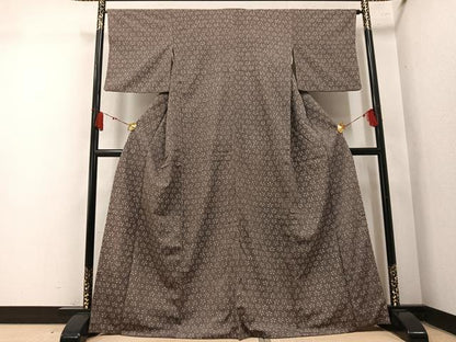 平和屋着物●上質な小紋　舞花文　正絹　逸品　AABM6218ph