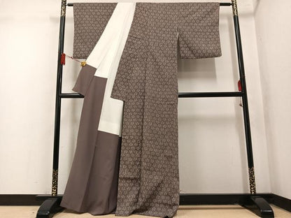 平和屋着物●上質な小紋　舞花文　正絹　逸品　AABM6218ph