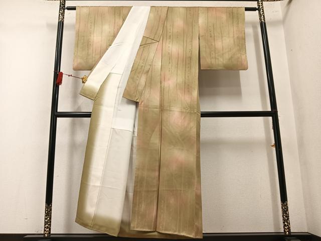 平和屋着物●上質な小紋　草木地紋　暈し染め　正絹　逸品　AABM6221ph
