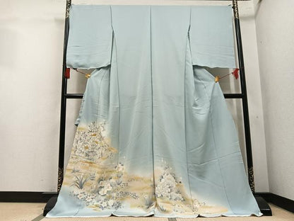 平和屋着物●色留訪問着　草花文　暈し染め　金彩　仮絵羽　正絹　逸品　未使用　AABM6236ph
