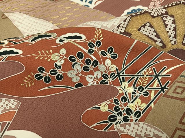 平和屋着物●色留訪問着　作家物　堅牢染　片輪車飛鳥草花文　金彩　上代31万　金彩　仮絵羽　正絹　逸品　未使用　AABM6240ph
