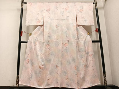 平和屋着物●上質な小紋　総絞り　更紗文　暈し染め　正絹　逸品　未使用　AABM6244ph