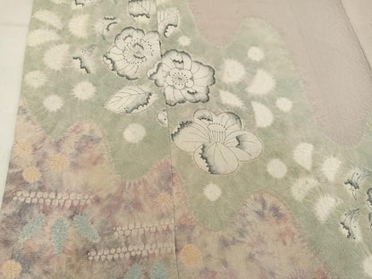 平和屋着物●訪問着　辻が花　絞り　正絹　逸品　AABM6245ph