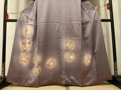 平和屋着物●訪問着　刺繍　草花丸文　暈し染め　正絹　逸品　AABM6248ph