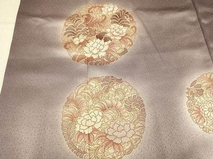 平和屋着物●訪問着　刺繍　草花丸文　暈し染め　正絹　逸品　AABM6248ph