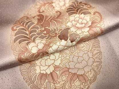 平和屋着物●訪問着　刺繍　草花丸文　暈し染め　正絹　逸品　AABM6248ph
