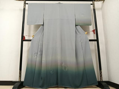 平和屋着物●中国三大刺繍　スワトウ刺繍　汕頭刺繍　総刺繍　訪問着　草花丸文　暈し染め　正絹　逸品　未使用　AABM6251ph