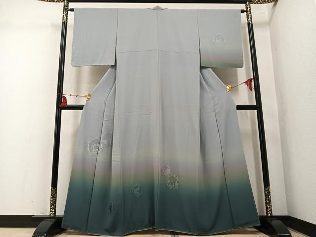 平和屋着物●中国三大刺繍　スワトウ刺繍　汕頭刺繍　総刺繍　訪問着　草花丸文　暈し染め　正絹　逸品　未使用　AABM6251ph