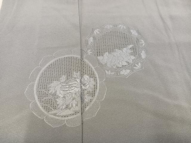 平和屋着物●中国三大刺繍　スワトウ刺繍　汕頭刺繍　総刺繍　訪問着　草花丸文　暈し染め　正絹　逸品　未使用　AABM6251ph