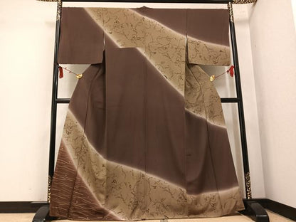 平和屋着物●訪問着　草花文　暈し染め　正絹　逸品　AABM6253ph