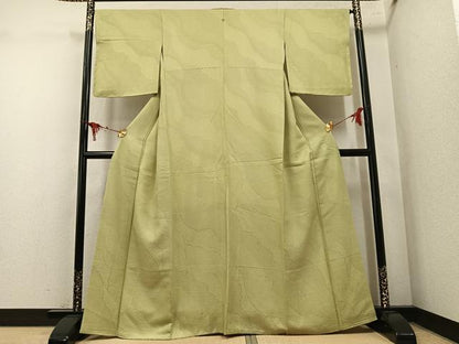 平和屋着物●上質な色無地　道長花地紋　木蘭色　正絹　逸品　未使用　AABM6254ph