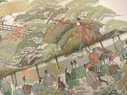 平和屋着物●豪華色留袖　作家物　寿光織　源氏絵巻図　暈し染め　金糸　正絹　逸品　AABM6260ph