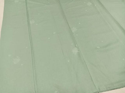 平和屋着物●上質な色無地　草花地紋　錆青磁色　正絹　逸品　AABM6263ph