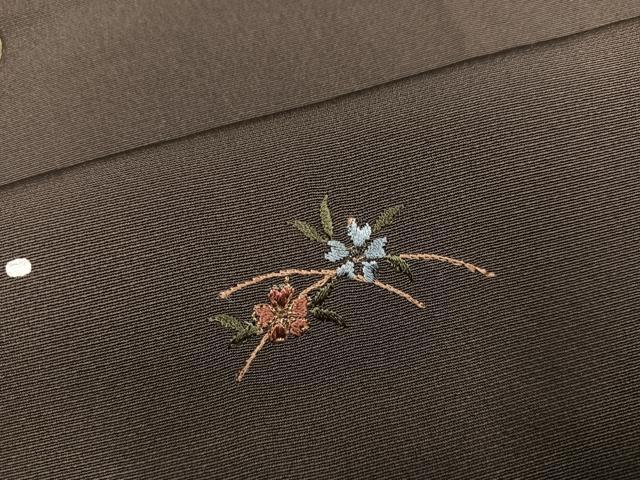 平和屋着物●訪問着　刺繍　枝花文　金彩　正絹　逸品　AABM6265ph