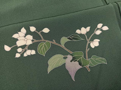平和屋着物●訪問着　友禅　作家物　地紙枝花文　暈し染め　正絹　逸品　AABM6268ph