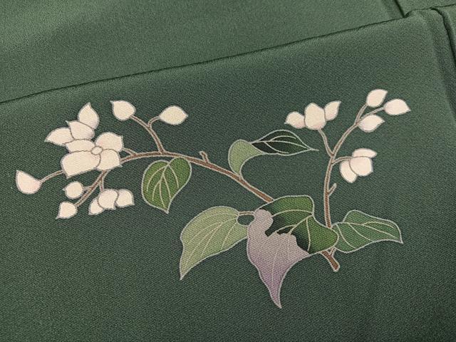 平和屋着物●訪問着　友禅　作家物　地紙枝花文　暈し染め　正絹　逸品　AABM6268ph