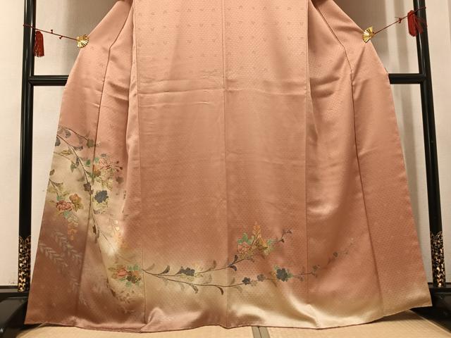平和屋着物●訪問着　螺鈿　枝花文　暈し染め　金銀彩　正絹　逸品　未使用　AABM6270ph