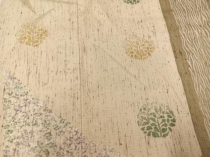 平和屋着物●訪問着　ぜんまい紬　花唐草文　正絹　逸品　未使用　AABM6271ph