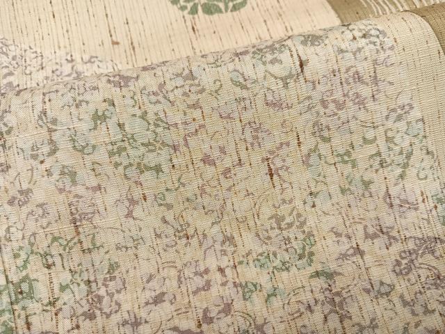 平和屋着物●訪問着　ぜんまい紬　花唐草文　正絹　逸品　未使用　AABM6271ph