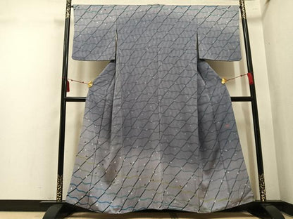 平和屋着物●訪問着　作家物　舞桜文　暈し染め　金彩　正絹　逸品　AABM6275ph