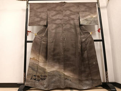 平和屋着物●訪問着　作家物　シルクロード　暈し染め　正絹　逸品　AABM6284ph