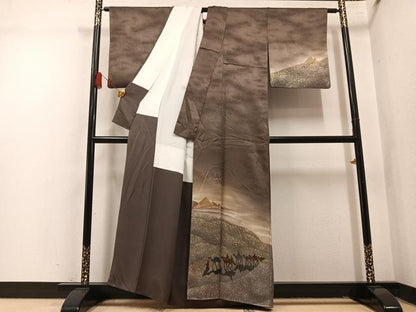 平和屋着物●訪問着　作家物　シルクロード　暈し染め　正絹　逸品　AABM6284ph
