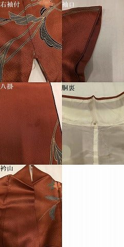 平和屋着物●豪華振袖　駒刺繍　花鳥文　金彩　正絹　逸品　AABM6290ph