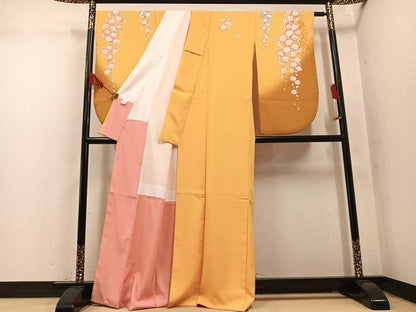 平和屋着物●小振袖　二尺袖　桜文　暈し染め　洗える着物　AABM6292ph