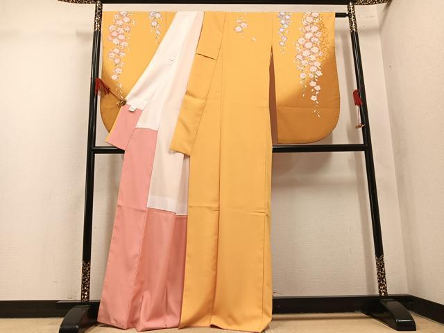 平和屋着物●小振袖　二尺袖　桜文　暈し染め　洗える着物　AABM6292ph