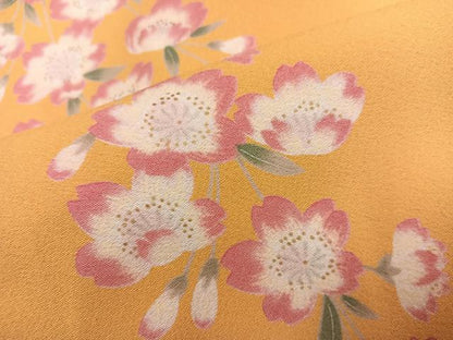 平和屋着物●小振袖　二尺袖　桜文　暈し染め　洗える着物　AABM6292ph