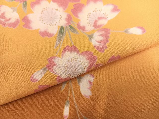 平和屋着物●小振袖　二尺袖　桜文　暈し染め　洗える着物　AABM6292ph