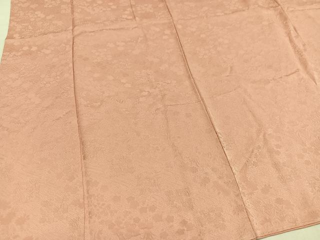 平和屋着物●上質な色無地　草花地紋　赤香色　さが美扱い　正絹　逸品　未使用　AABM6302ph
