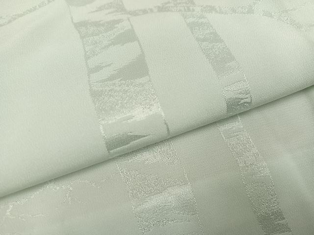 平和屋着物●長襦袢　無双仕立て　枝葉地紋　柳鼠色　正絹　逸品　未使用　AABM6305ph