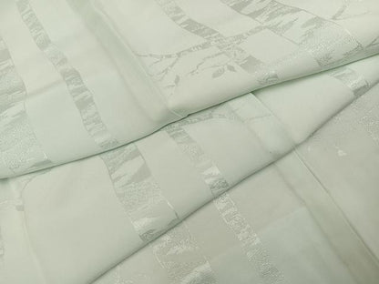 平和屋着物●長襦袢　無双仕立て　枝葉地紋　柳鼠色　正絹　逸品　未使用　AABM6305ph