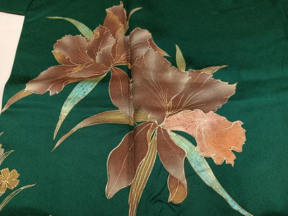 平和屋着物●豪華振袖　草花文　金彩　正絹　逸品　AABM6309ph