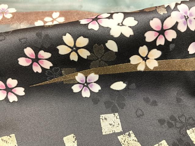 平和屋着物●豪華振袖　群れ鶴舞桜文　暈し染め　金銀彩　鈴乃屋扱い　正絹　逸品　AABM6311ph